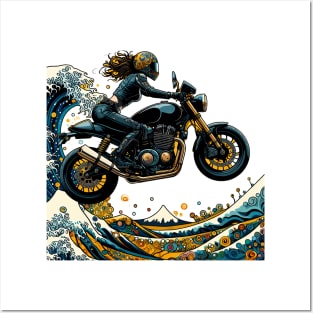 Motorcycle Girl Posters and Art